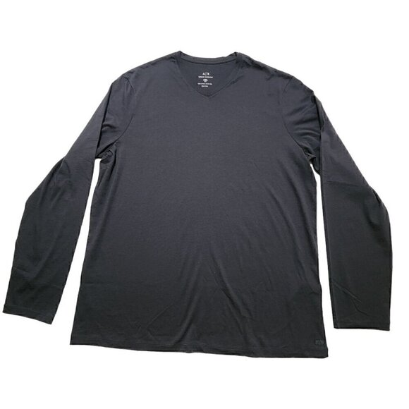 Armani‎ Exchange Men's T-shirt Long Sleeve V-neck Slim Fit Pima Cotton Tee XXL - Picture 1 of 9